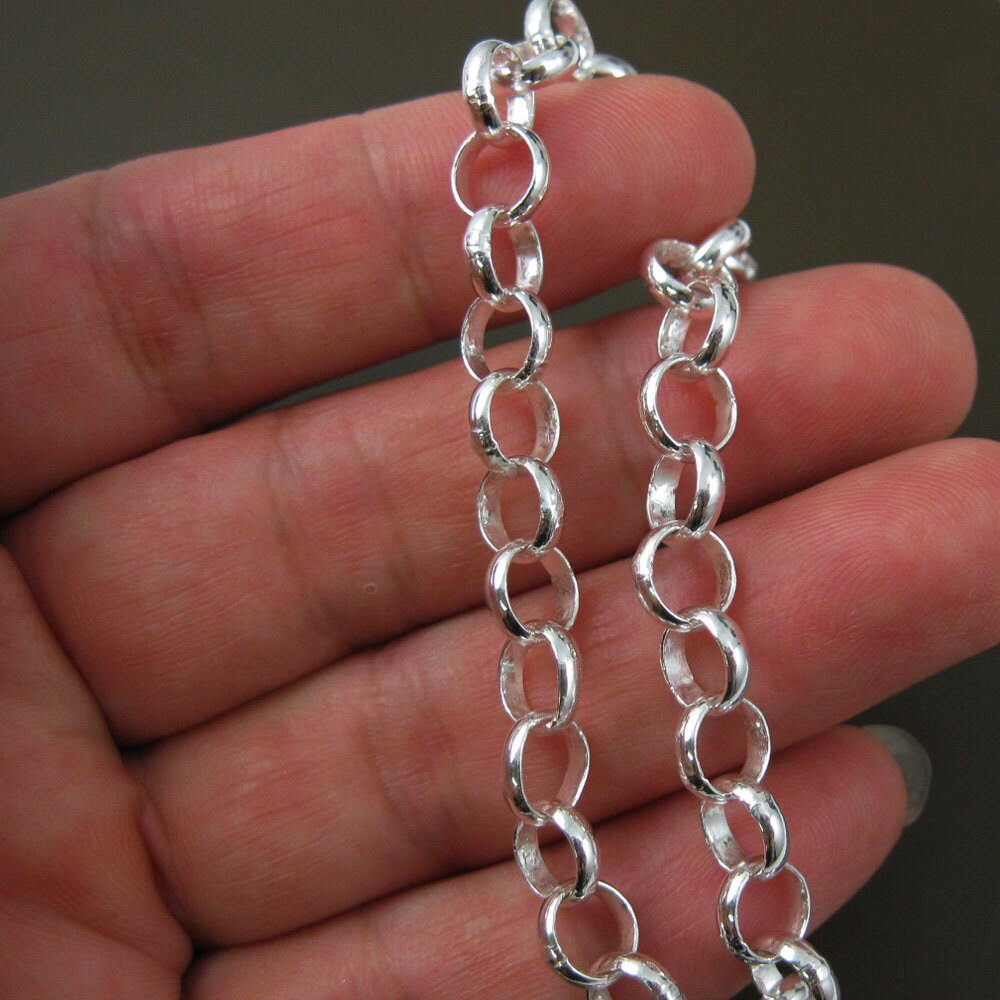 Sterling Silver 6.5mm Rolo Chain, Huge 