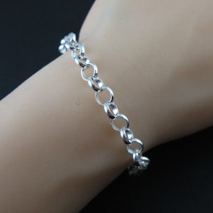 Sterling Silver Bracelet - Chunky Chain, Huge Rolo Chain Bracelet, Silver Charm Bracelet (7 inches) SKU: 601030-7