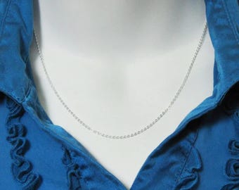 Sterling Silver Chain - Solid Flat Cable Chain - Finished, Ready to Wear - 18 inches (1 pc) - SKU: 601029-18