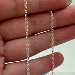 Sterling Silver Chain 2mm Rolo Chain, Sterling Silver Bulk Chains, Wholesale, Jewelry Making, Permanent Jewelry Chain-3 feet-Sku: 101005 image 1