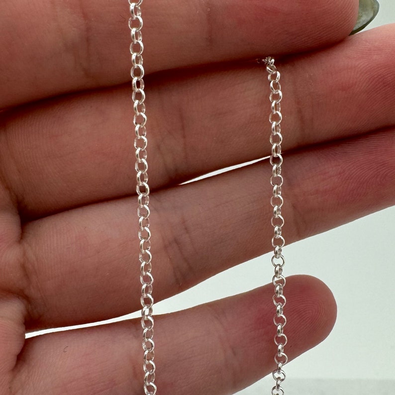 Sterling Silver Chain 2mm Rolo Chain, Sterling Silver Bulk Chains, Wholesale, Jewelry Making, Permanent Jewelry Chain-3 feet-Sku: 101005 image 1