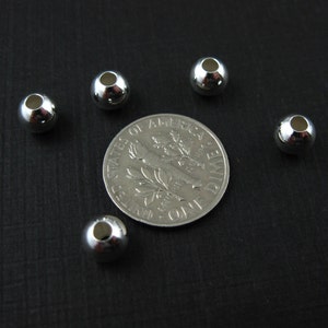 Silver Beads - 925 Sterling Silver -Tiny Silver Beads - Silver Spacer Bead-Wholesale Bulk Silver Beads ( 6mm ) Sku: 211015-06