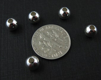 Silver Beads - 925 Sterling Silver -Tiny Silver Beads - Silver Spacer Bead-Wholesale Bulk Silver Beads ( 6mm ) Sku: 211015-06