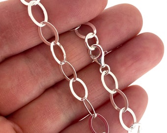 thick flat & oval chain bracelet 約23cm thick flat & oval chain bracelet 約23cm thick flat & oval