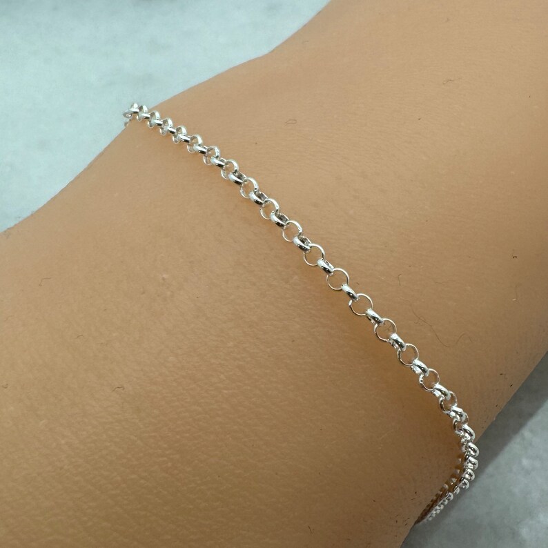 Sterling Silver Chain 2mm Rolo Chain, Sterling Silver Bulk Chains, Wholesale, Jewelry Making, Permanent Jewelry Chain-3 feet-Sku: 101005 image 3
