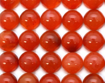 Carnelian Cabochon Gemstone, Round Cabochon, Loose Gemstone Cabochon, Genuine Semi Precious Beads, Grade A+ (10mm) SKU: 308102-CRN-10