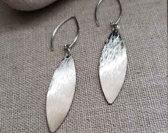 Oval Silver Earrings, 2.5" Long, ON SALE! Silver Minimalist Earrings, Hadmade Earrings, Handmade Jewelry, Light weight Earrings