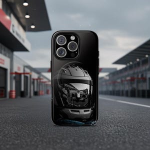 Formula 1 Helmet Phone Case Gift for Him F1 Merch iPhone 16 15 14 13 12 11 Samsung S25 24 23 22 21 Cover Racing Helmet Art Car Accessory