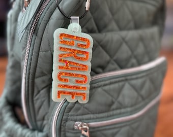 Etiqueta para bolsa de mochila Showgirl personalizada con CUALQUIER nombre o título.