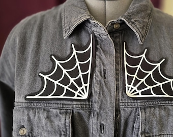 Spiderweb Corner Patches - Siebgedrucktes Gothic Sew-On Patch
