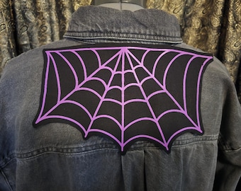 Lavender Spiderweb Back Patch – Gothic Punk Sew-On Patch