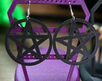 Pentagram Earrings STL File: 3D Print Witchy Jewelry (Digital Download)