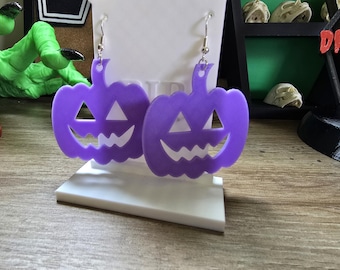 Jack-O-Lantern Earrings STL File: 3D Print Halloween Jewelry