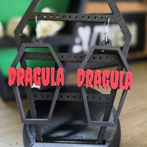 Pendientes de ataúd de Dragula, PLA, impresos en 3D, drag, hermanos Boulet, horror, joyería de Halloween