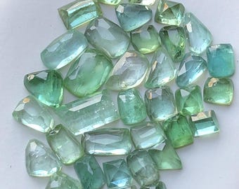 34.50 carats Sea foam tourmaline rose cuts lot