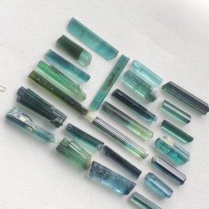 57.80 cts blue bicolour tourmaline crystal lot origin Afghanistan