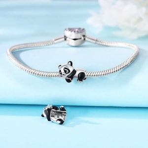 Panda Charm para pulseira Pandora, coleção de berloques de prata, berloques de pulseira S925 prata esterlina, presente para ela, aniversário