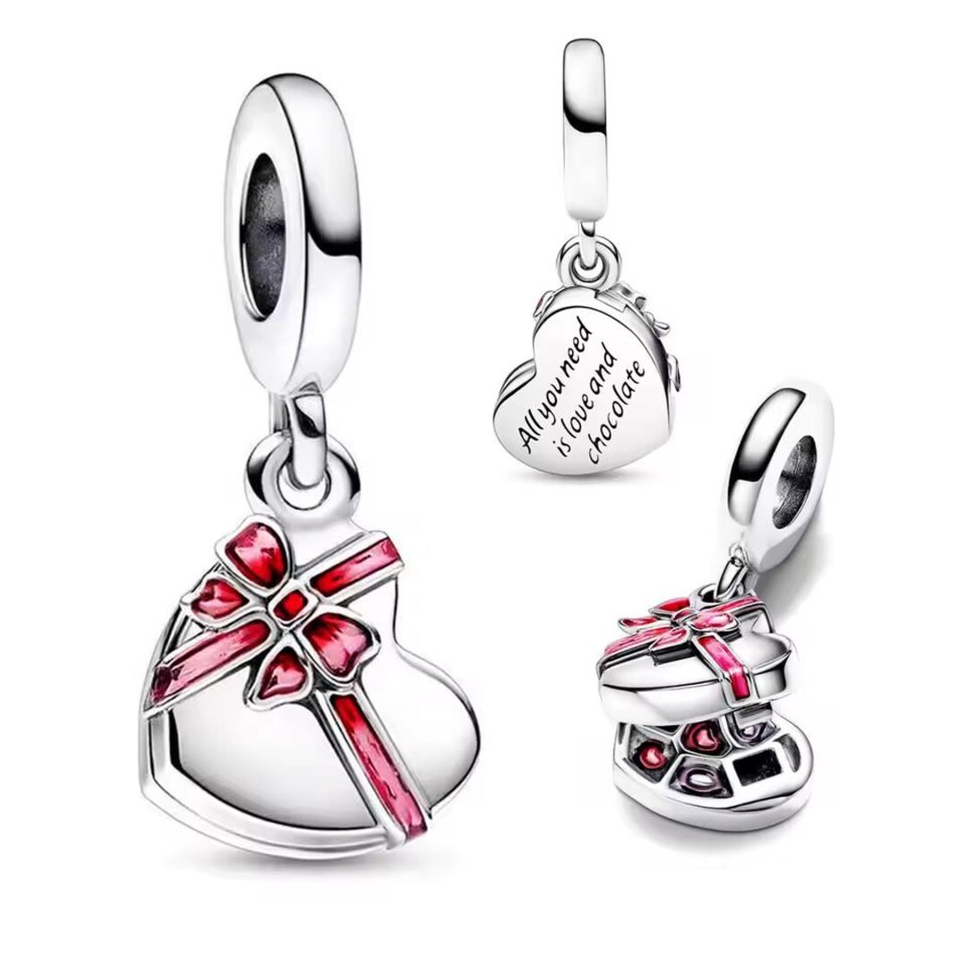 Enamel Charms Pandora Ring Box Charm Gift Box Pandora Cocoa Charm And ...