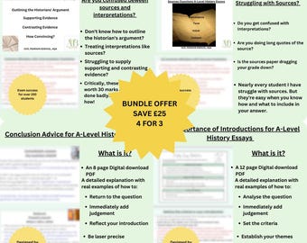 BUNDLE:Achieve Academic Excellence with A-Level History Essentials Bundle, Digital History homeschooling resources for the History Classroom