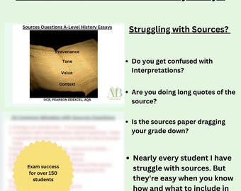 Uncover the Secrets of A-Level History Sources: Enhance your Exam Skills and Classroom knowledge, Digital History printable for success.