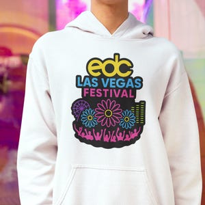 Diseño de camiseta del festival EDC Las Vegas - Descarga digital de EDM Rave - Arte gráfico de camiseta de festival de música colorido - Archivo imprimible.