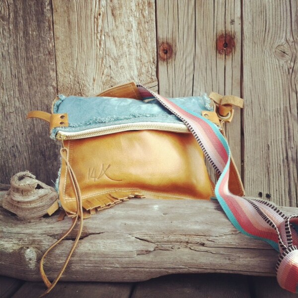 The Tana Convertible Messenger Or Fold Over Clutch Eco Friendly One Of A Kind Handbag