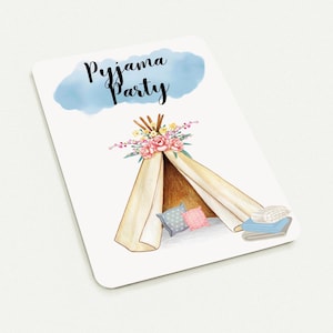 10 er Set Einladungskarte Postkarte "Pyjama Party" - FRANZÖSISCH