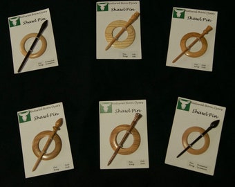Shawl Pins hand-turned from various woods