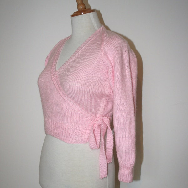 vintage hand knitted BALLERINA wrap cardigan - small to medium