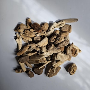 Små drivvedsbitar, träskräpbitar för hantverk, vasfyllningar, naturlig dekoration (2-6 cm)