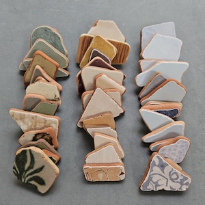 Colored Sea Pottery Shards, 15 pcs set / Mediterranean Sea Tiles / Coastal Ceramics / Beach Pottery / Mosaics Supplies