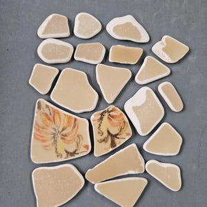 Sea Tumbled Ceramic Tiles 20 pcs / Mediterranean Sea Tiles / Coastal Ceramic