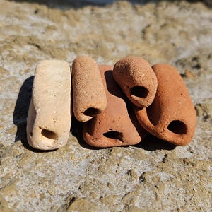 Sea Terracotta Shards: Beach Clay Bricks with Holes, Art Supplies