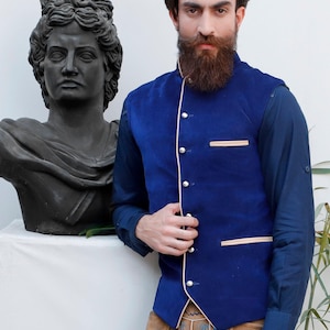 Royal Blue Trachten Vest, Men&#39;s Velvet Bavarian Waistcoat, Markiplier Oktoberfest Attire, Traditional German Wedding Vest