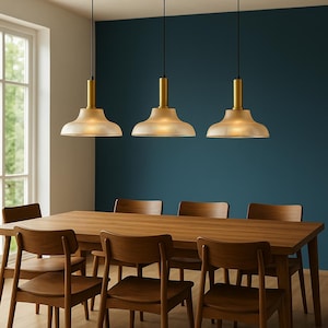 Vintage Style Pendant Light with Ribbed Glass Shade, Retro Pleated Amber Glass, Ribbed Glass Pendant Light for Kitchen Island, Dining Table