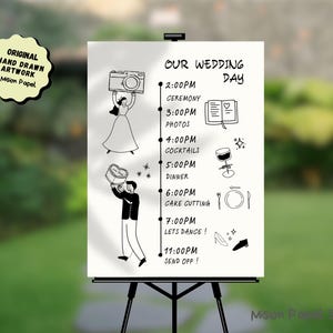 Wedding Timeline Template | Editable Order of Events Sign | Minimal Canva Schedule Poster | Instant Download