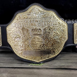 World Heavyweight Big Gold Wrestling Championship Title Belt - Dual Plated 5mm Zinc - Adult Size - Custom Name & Jewels Best Gift for Champs