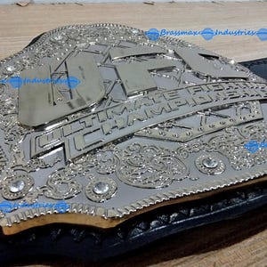 MMA Classic Heavyweight Championship Belt: 3D Zinc Plates, Leather Strap