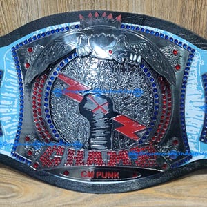 Handmade Punk Style Spinner Championship Wrestling Belt: Inspired Design, Collector&#39;s Tribute