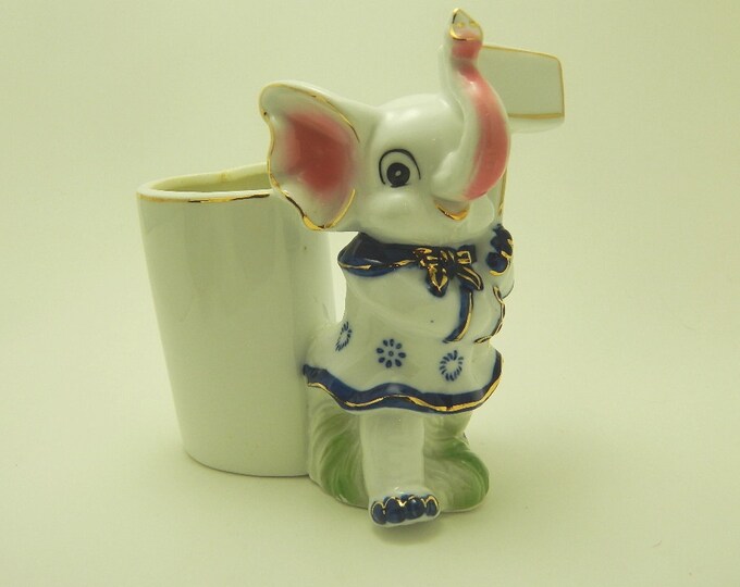 White Elephant Vase Porcelain Figurine FREE SHIPPING Etsy