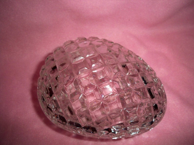 Easter Egg Candy Dish Large 2 Piece Crystal Egg Shaped Etsy