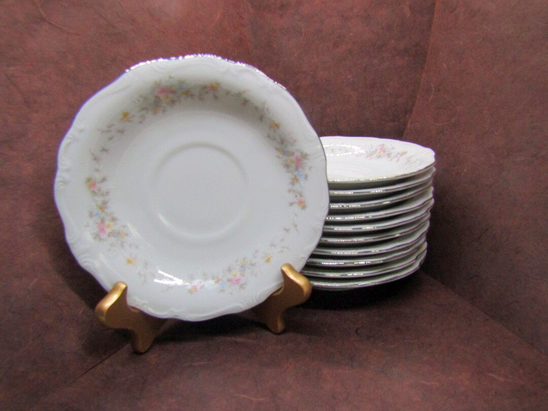 Vintage Johann Haviland China Floral Splendor Saucers Bavaria Etsy