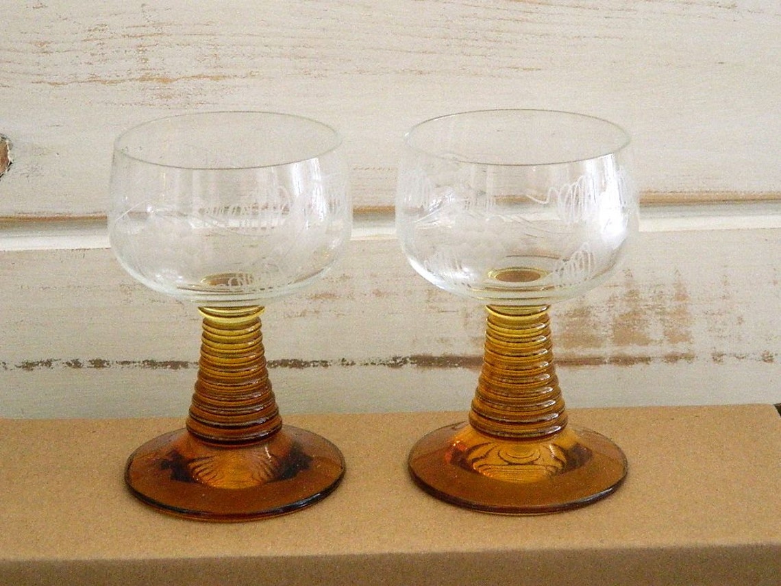 Schott Zwiesel Crystal Wine Glasses Amber Ruwer Stems FREE Etsy