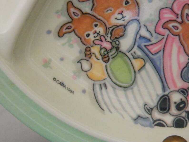 Bunny Family FREE SHIPPING Zak Designs Divided Melamine Plate Cara 1994 Children/'s Plate