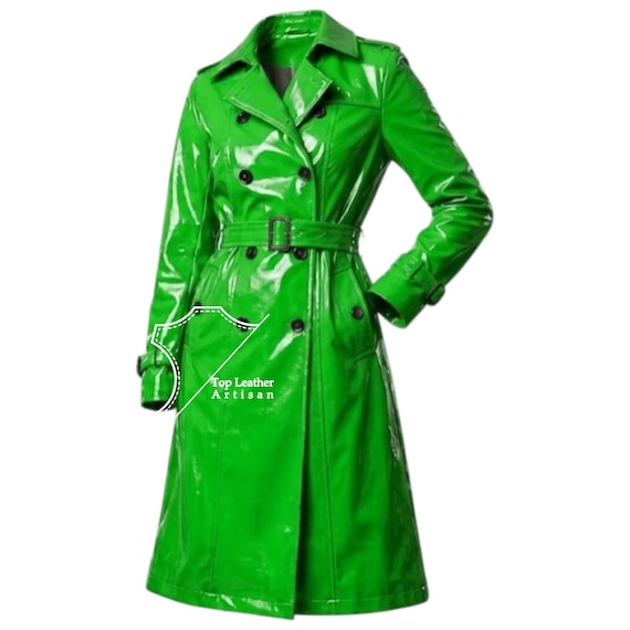 Glossy PVC Trench Coat – Waterproof Statement Fashion Jacket