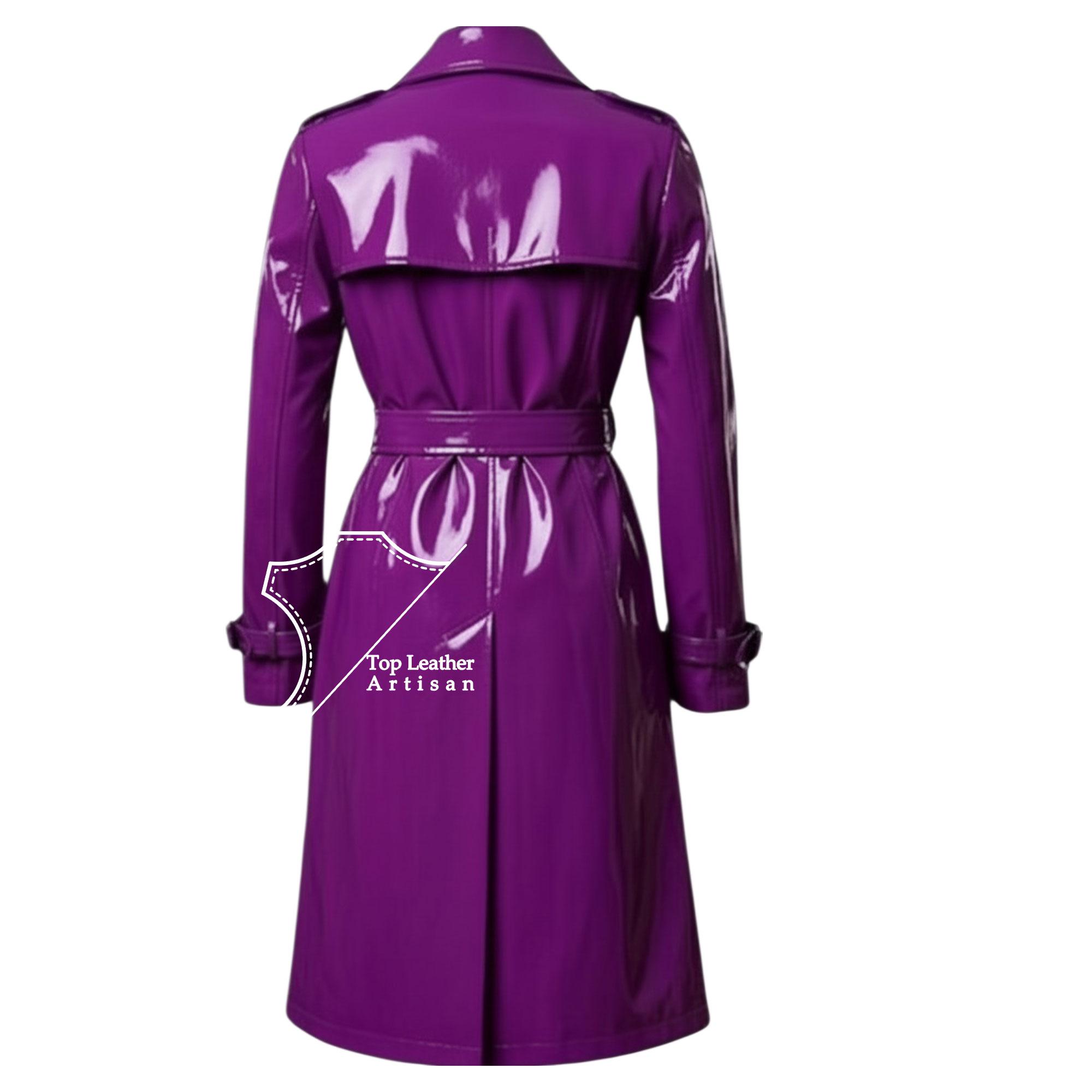 Glossy PVC Trench Coat – Waterproof Statement Fashion Jacket