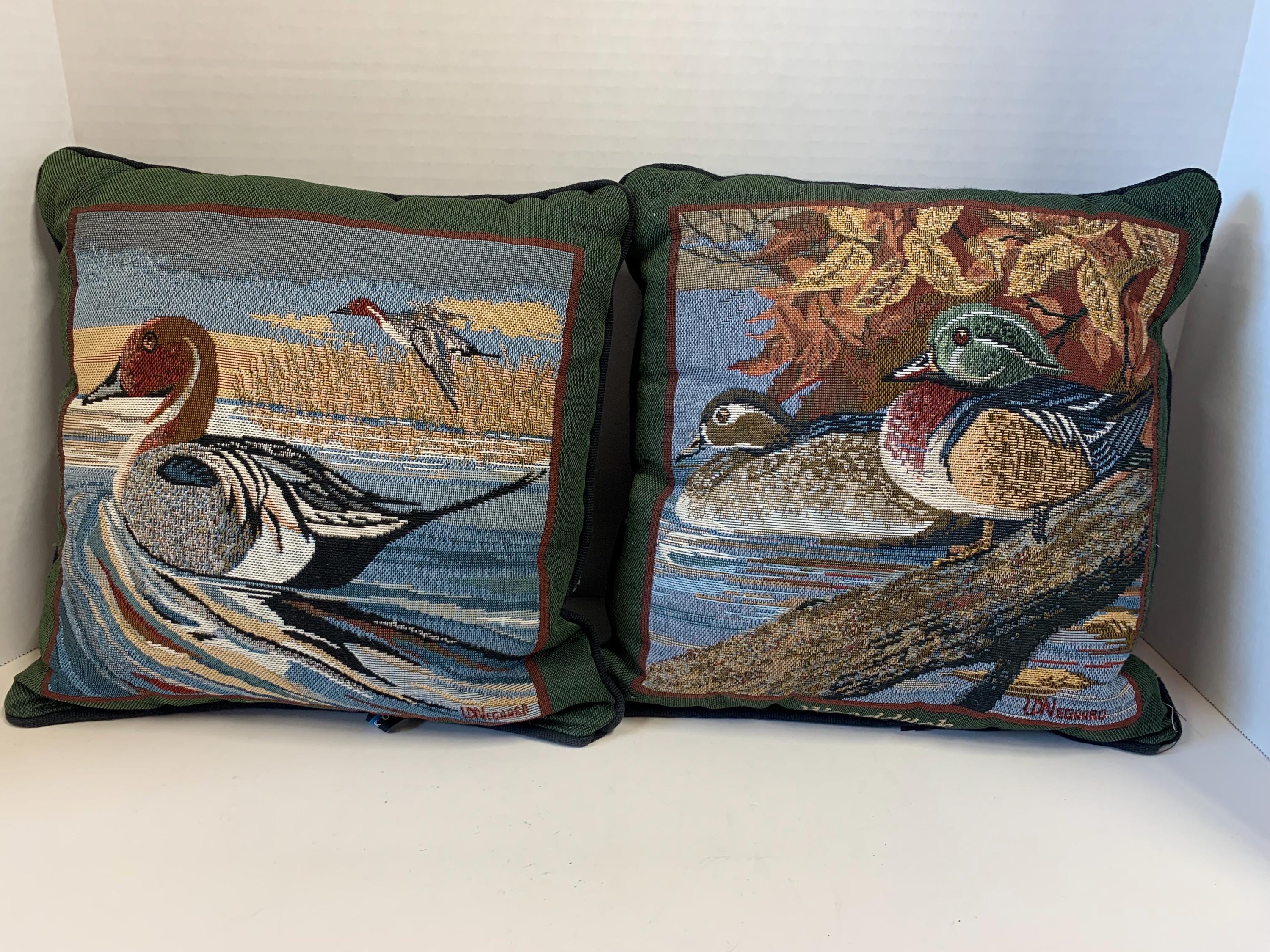 2 Dakotah Wild Duck Throw Pillows Artist Signed