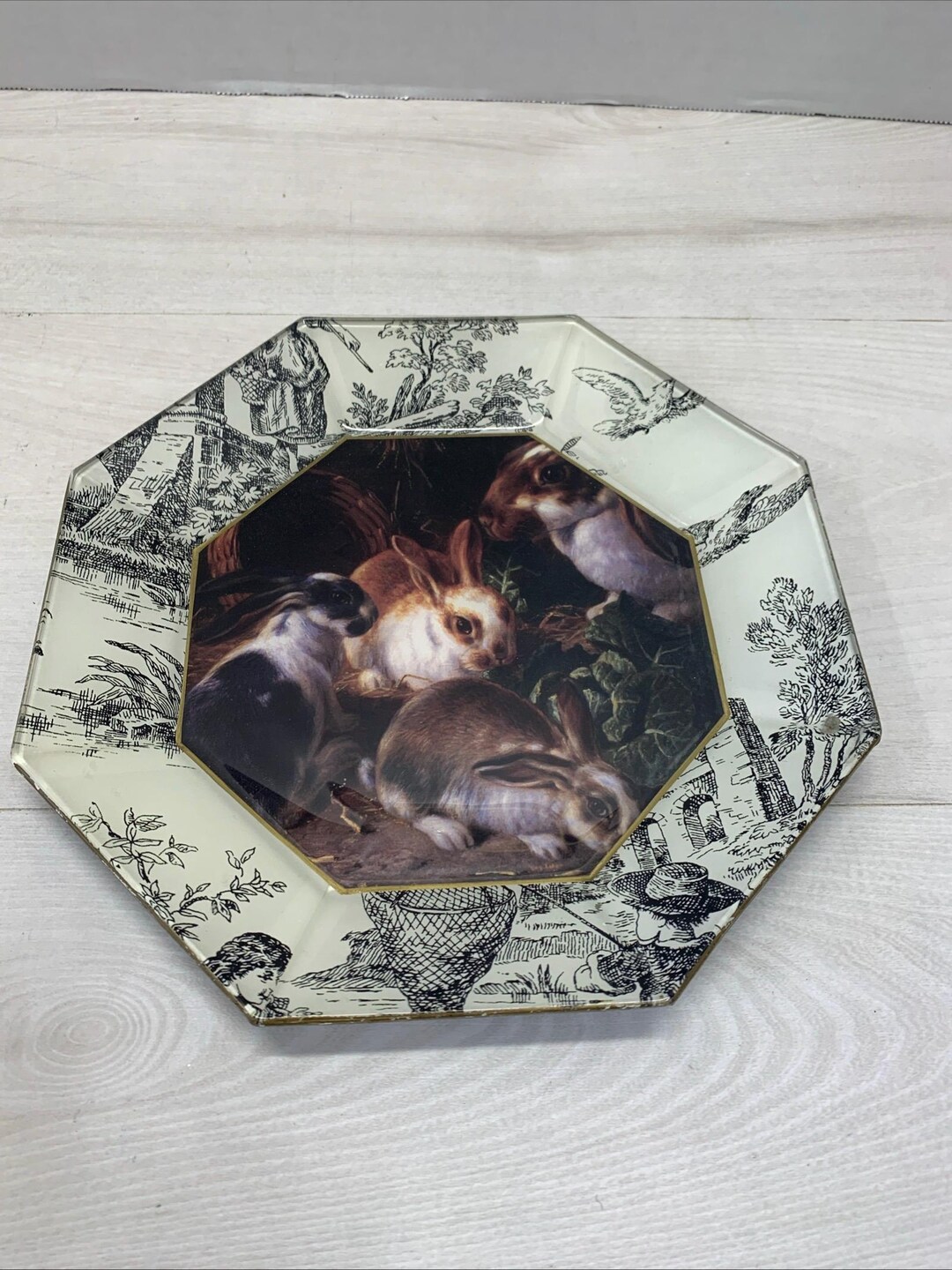 Lot De 4 Assiettes Murales Décoratives Chien Retriever - Céramique - Marye-Kelley - EXC