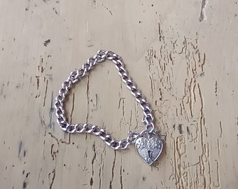 Vintage Silver Heart Bracelet