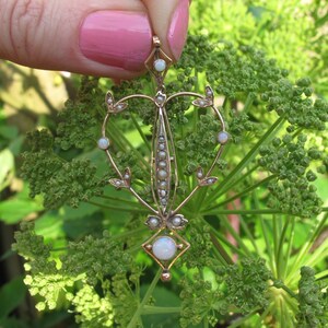On Sale Fabulous Art Nouveau Opal and Pearl Pendant image 5